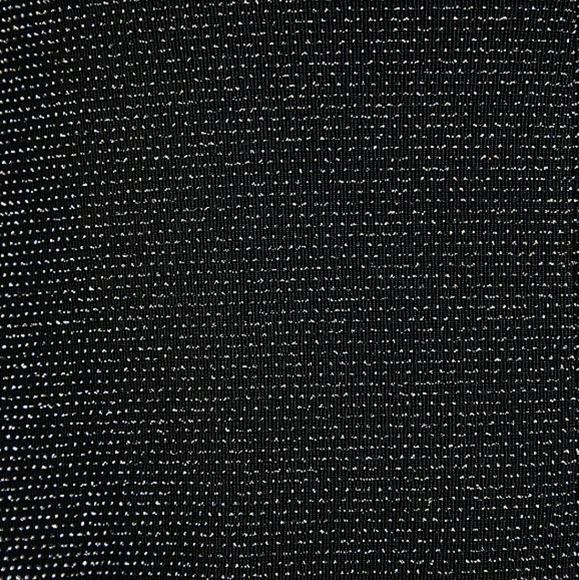 BLACK SHIMMER JERSEY LADDER NECK MINI TRAPEZE DRESS - Picture 2 of 4